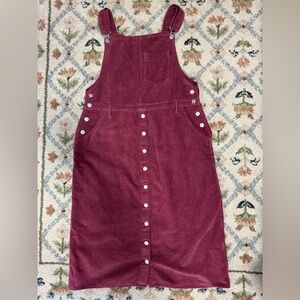 Levi’s Corduroy Overall Jumper Dress – XL – Burgundy – 100% Cotton